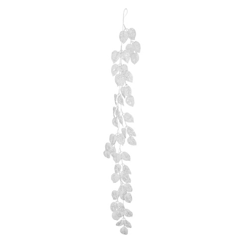 White Glitter Leaf Garland (150cm) White Glitter Leaf Garland (150cm)