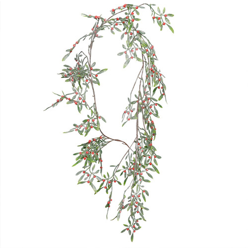 Frosted Red Berry Mistletoe Garland (180cm)