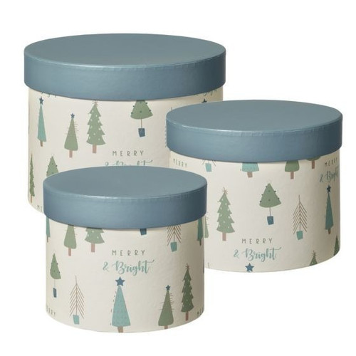 Frosted Pastel Pine Hat Boxes (Set of 3) Frosted Pastel Pine Hat Boxes (Set of 3)