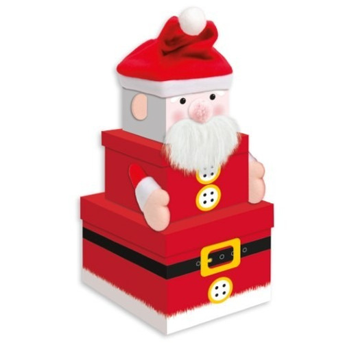 Large Stackable Christmas Santa Gift Boxes