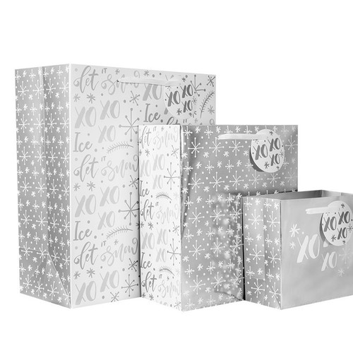 Silver Foil Gift Bags (Pack Of 3) Silver Foil Gift Bags (Pack Of 3)
