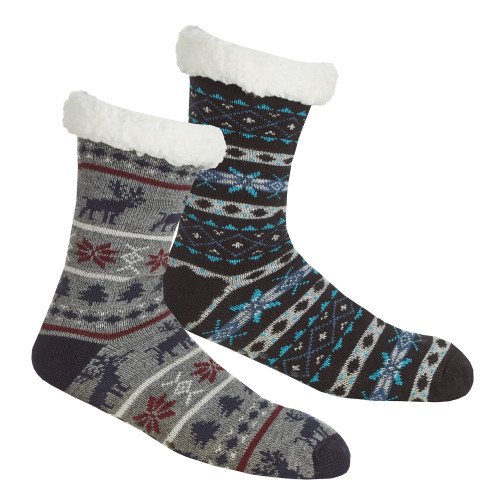 Mens Fairisle Lounge Sock (Assorted Designs) Mens Fairisle Lounge Sock (Assorted Designs)