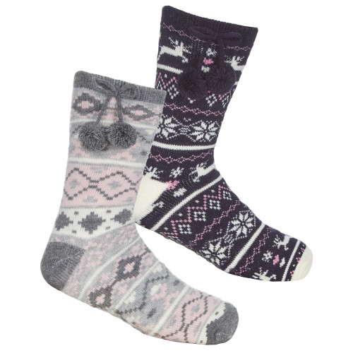 Ladies Fairisle Lounge Sock (Assorted Designs) Ladies Fairisle Lounge Sock (Assorted Designs)