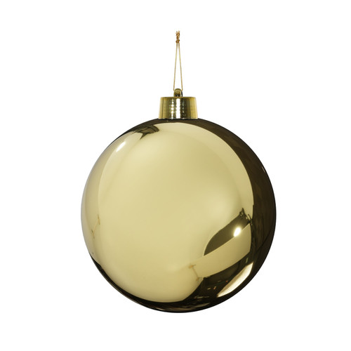 20cm Gold Shiny Shatterproof Bauble (x1) 20cm Gold Shiny Shatterproof Bauble (x1)