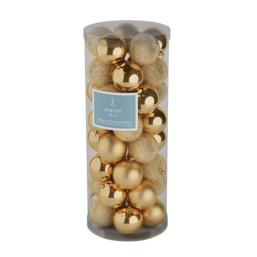 48 Gold Baubles (8cm) 48 Gold Baubles (8cm)