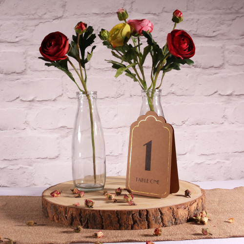 Kraft Table Numbers with Embossed Gold Kraft Table Numbers with Embossed Gold