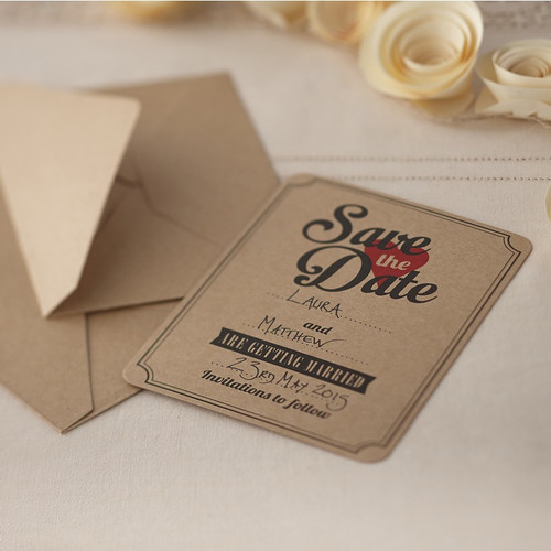 Save the Date Rustic Brown Cards