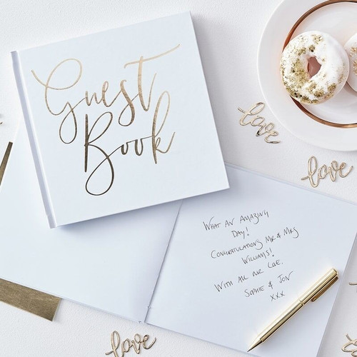 White & Gold Guest Book White & Gold Guest Book
