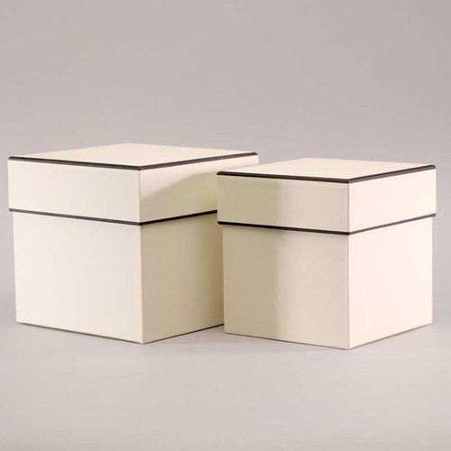 Cream Square Hat Boxes Set of 2