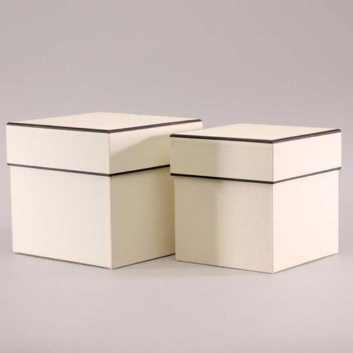 Cream Square Hat Boxes Set of 2 Cream Square Hat Boxes Set of 2