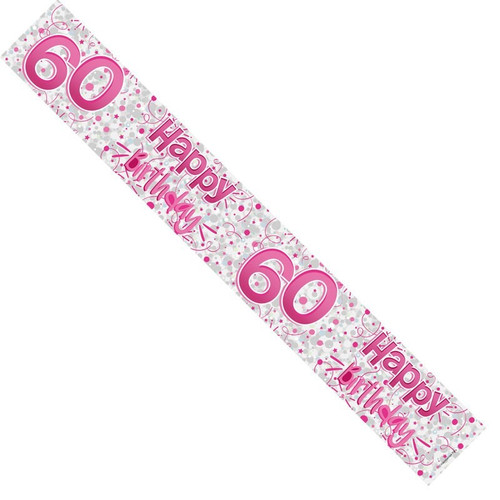 Pink 60th Birthday Banner Pink 60th Birthday Banner