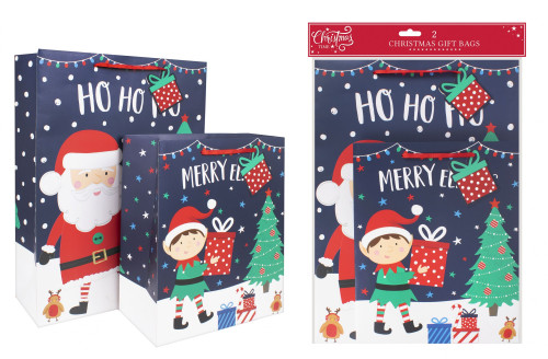 Santa & Elf Gift Bags (Pack Of 2) Santa & Elf Gift Bags (Pack Of 2)