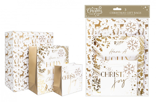 Gold Woodland Gift Bags (Pack Of 3)