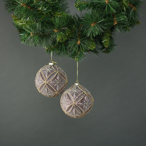 Ariella 10cm Glass Flower Bauble (Set of 4) Ariella 10cm Glass Flower Bauble (Set of 4)