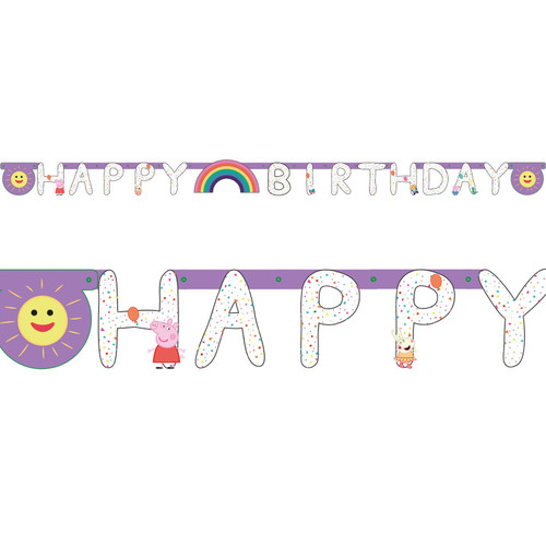 Peppa Pig Happy Birthday Letter Banners (2.1m x 1.8m)