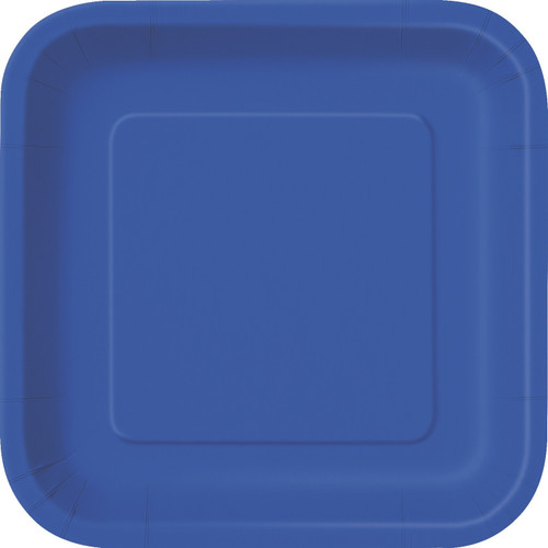 9 Inch Royal Blue Square Paper Plates