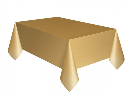 Gold Rectangle Plastic Table Cover (54 x 108 Inch) Gold Rectangle Plastic Table Cover (54 x 108 Inch)