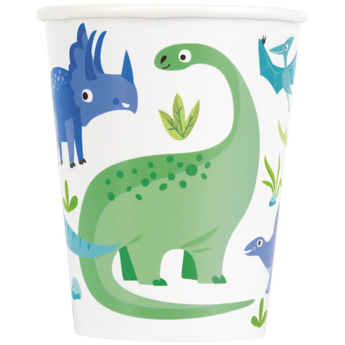 Blue and Green Dinosaur Paper Cups (9oz)