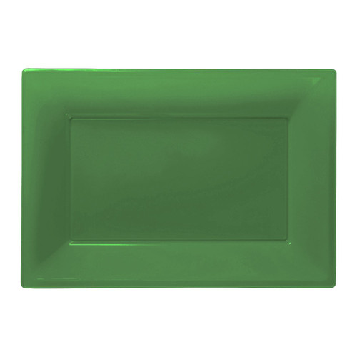 Festive Green Plastic Platters