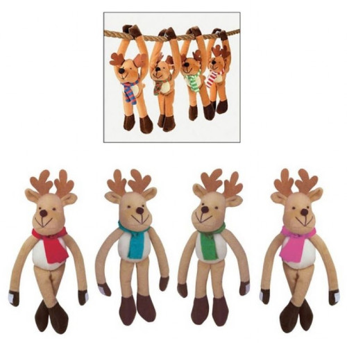 28cm Plush Handing Reindeer (Assorted) 28cm Plush Handing Reindeer (Assorted)