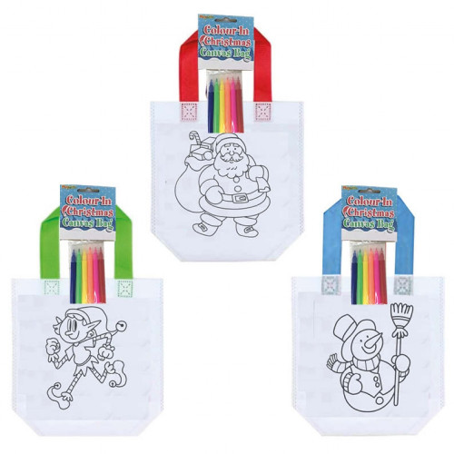 Colour In Christmas Canvas Bag (Assorted) Colour In Christmas Canvas Bag (Assorted)