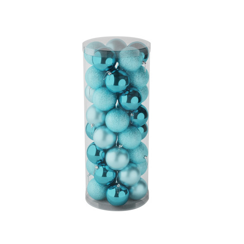 48 Ice Blue Baubles in Matt, Shiny & Glitter Finish (8cm) 48 Ice Blue Baubles in Matt, Shiny & Glitter Finish (8cm)