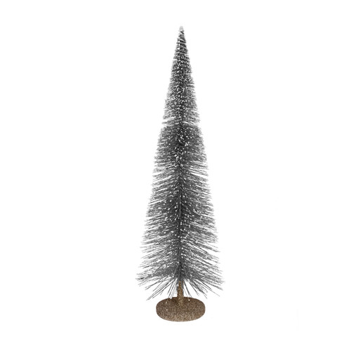 Silver Frosted Glitter Cone Tree (H60cm)