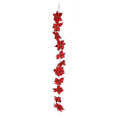 Red Poinsettia Garland (L183cm)
