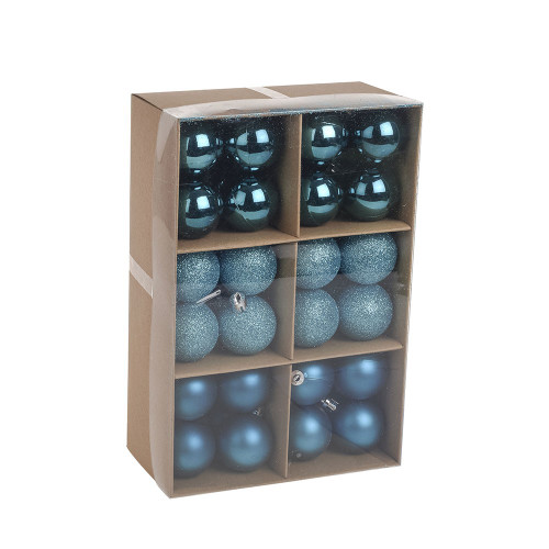 Turquoise Baubles Assorted Pack (4cm) (48 pieces) Turquoise Baubles Assorted Pack (4cm) (48 pieces)