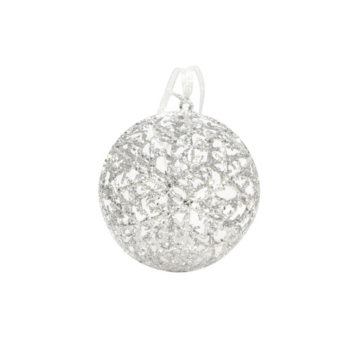 Silver Glitter Hanging Ball (15cm)