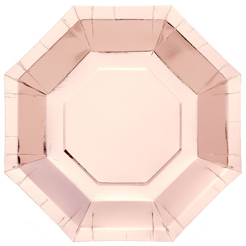 Metallic Rose Gold Octagonal Plates (23cm) Metallic Rose Gold Octagonal Plates (23cm)