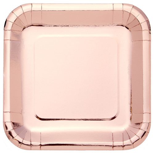 Metallic Rose Gold Square Plates (23cm) Metallic Rose Gold Square Plates (23cm)