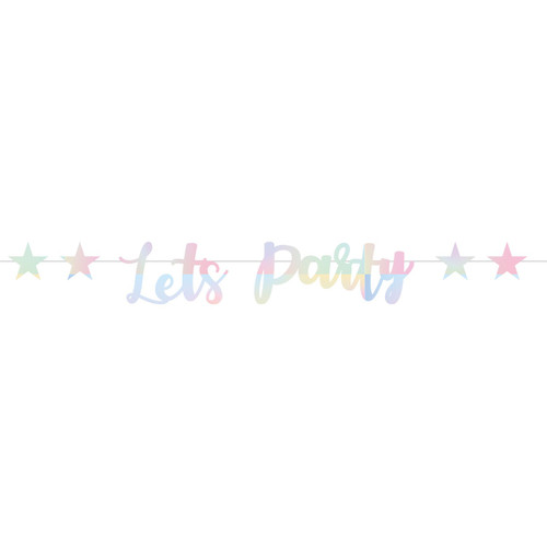 Iridescent Let\'s Party Banners (1.8m)