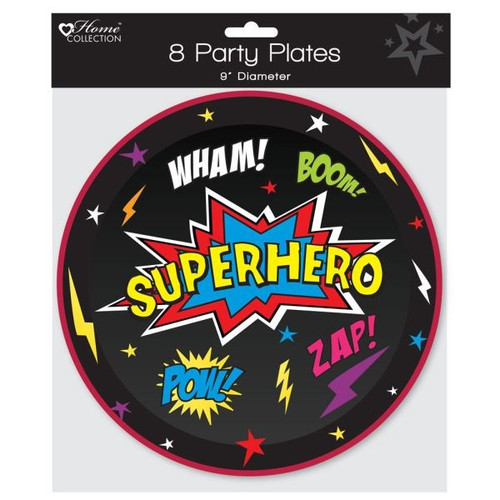 Superhero Party Plates (9 Inch) Superhero Party Plates (9 Inch)
