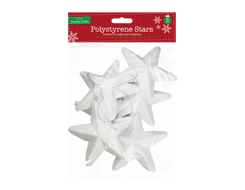 Hanging Polystyrene Stars (Pack of 6)