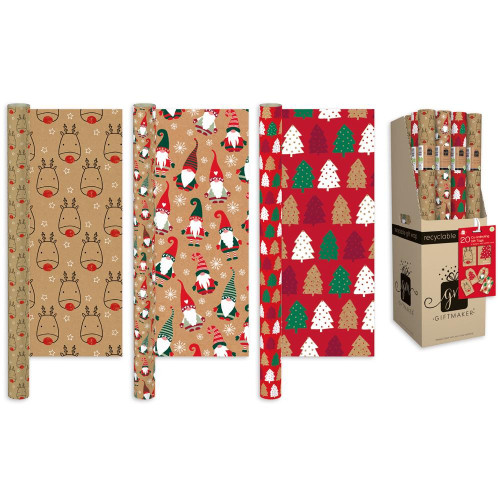 Kraft Christmas Wrap (Assorted) Kraft Christmas Wrap (Assorted)