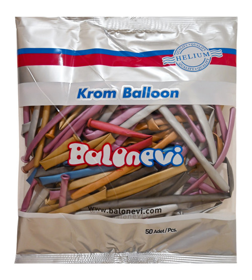 Assorted Chrome Modelling Balloon (Pack of 50) Assorted Chrome Modelling Balloon (Pack of 50)