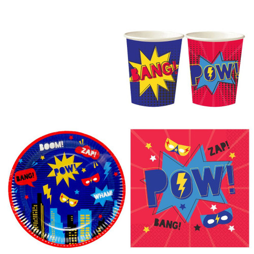 Superhero Value Party Pack for 8 People Superhero Value Party Pack for 8 People