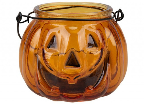 Glass Pumpkin Tealight Holder