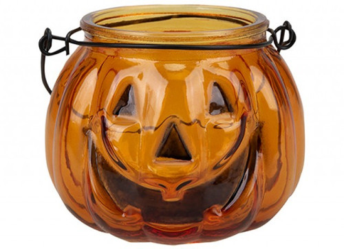 Glass Pumpkin Tealight Holder Glass Pumpkin Tealight Holder