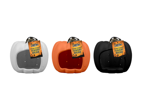 Ceramic Pumpkin Tealight Holder 10cm (Assorted)