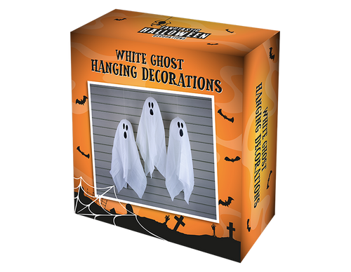 Halloween White Hanging Ghost Decorations (3 Pack)