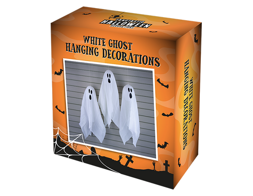 Halloween White Hanging Ghost Decorations (3 Pack) Halloween White Hanging Ghost Decorations (3 Pack)