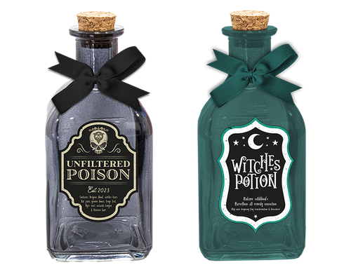 Halloween Glass Decorative Potion Bottles (Assorted) Halloween Glass Decorative Potion Bottles (Assorted)