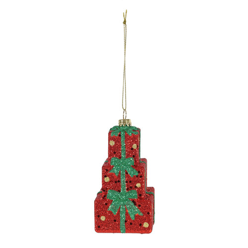 Red Stacked Gift Hanging Decoration (10.5cm) Red Stacked Gift Hanging Decoration (10.5cm)