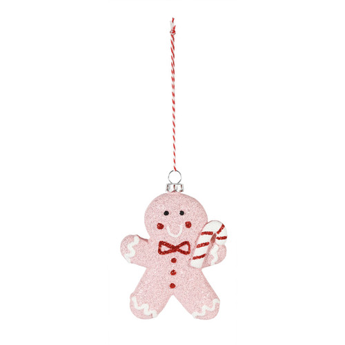 Pink Gingerbread Man Hanging Decoration (11cm) Pink Gingerbread Man Hanging Decoration (11cm)