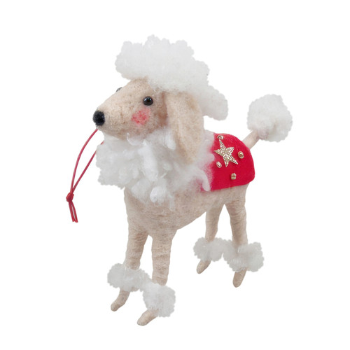 Felt Poodle Hanging Decoration (12cm) Felt Poodle Hanging Decoration (12cm)