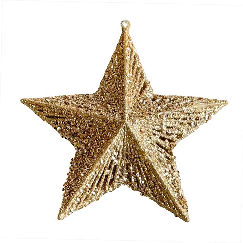 Gold Glitter Star Hanging Decoration (15cm) Gold Glitter Star Hanging Decoration (15cm)