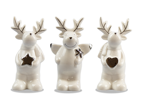 Ceramic Reindeer Ornament (Assorted)