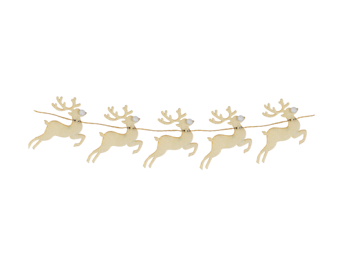 Wooden Reindeer Bunting (1.5m) Wooden Reindeer Bunting (1.5m)